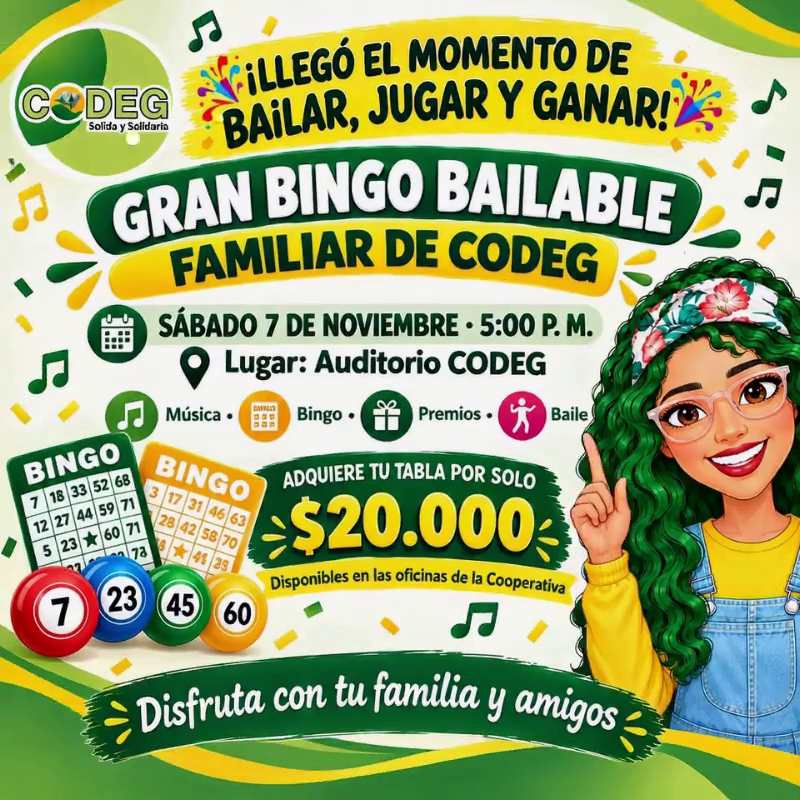 Bingo Familiar Bailable